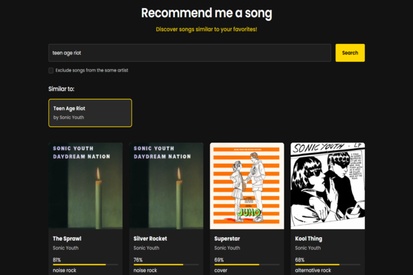 Music Recommender screenshot